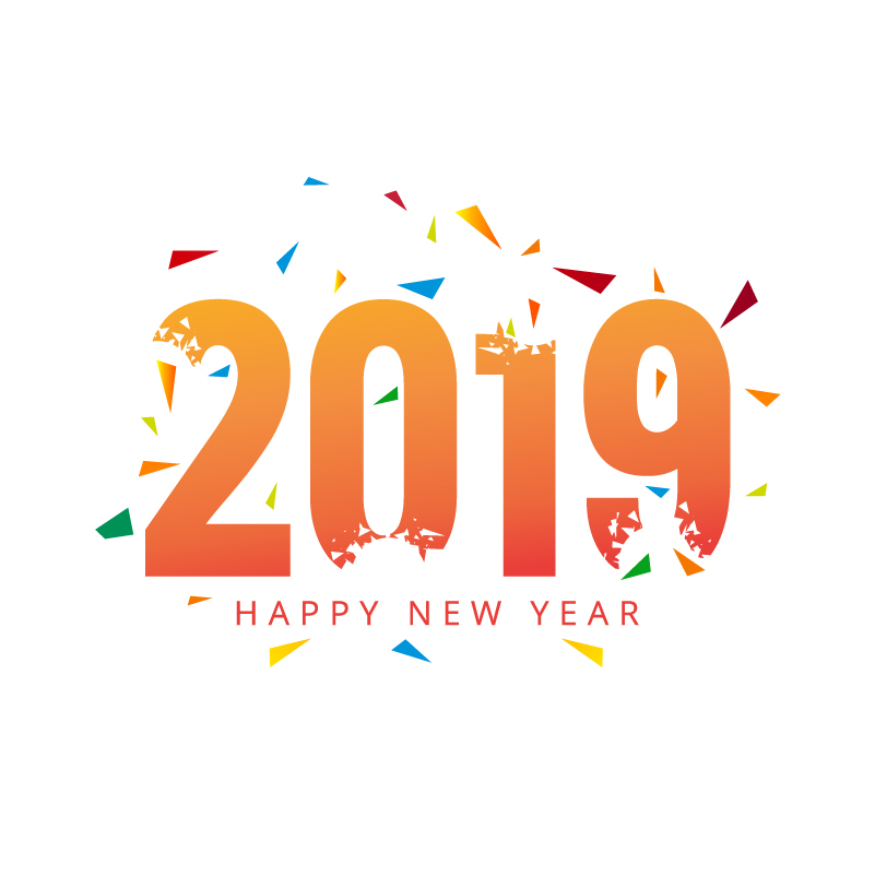 801x802 Happy New Year Greeting Card Vector Design