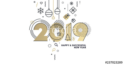 500x263 Business Happy New Year Greeting Card Vector Illustration