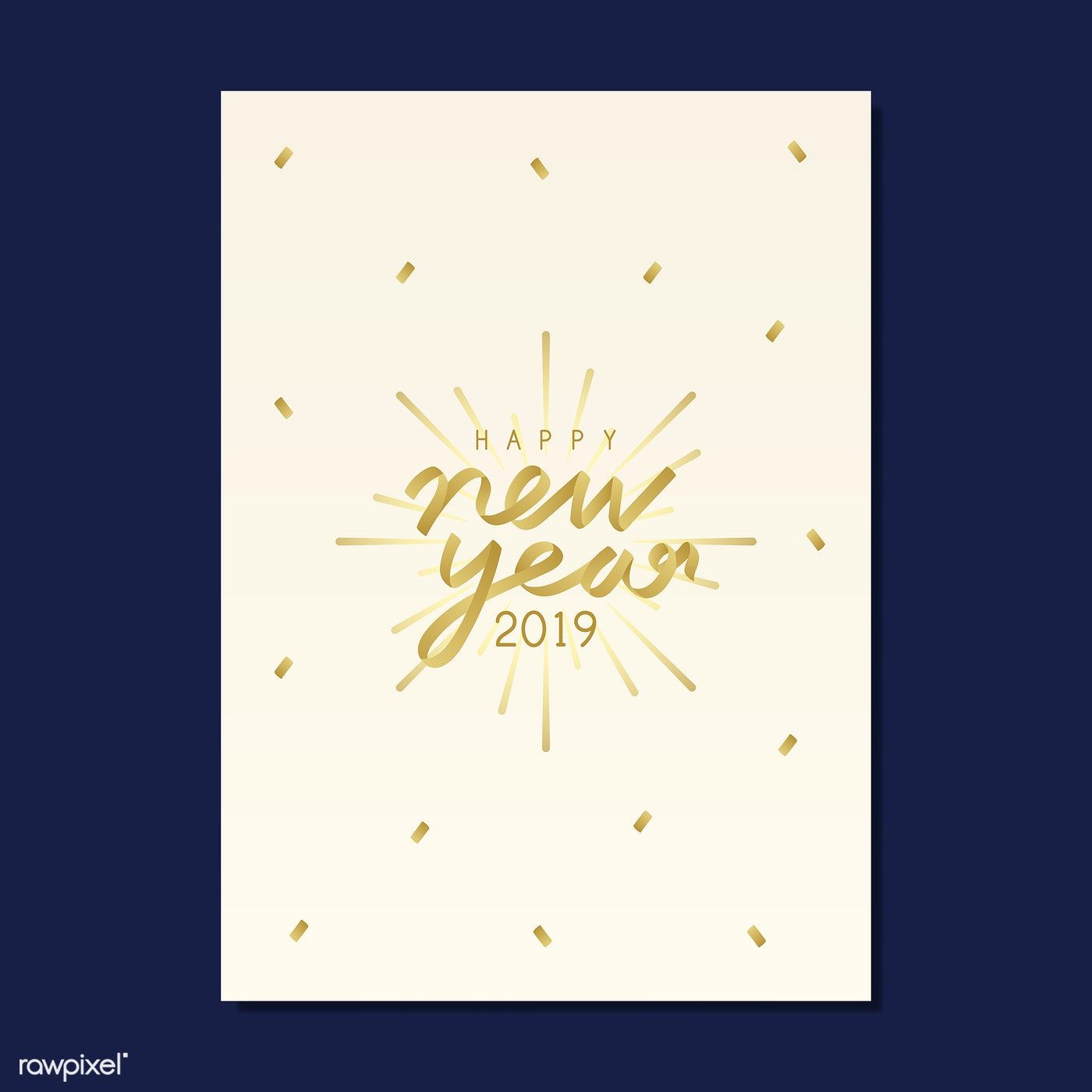 1400x1400 Happy New Year Greeting Card Vector Free Image