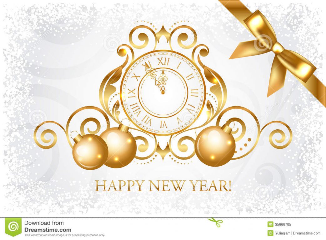 1043x768 Wallpaper Of New Year Card, Download Picture Of A Golden Ball