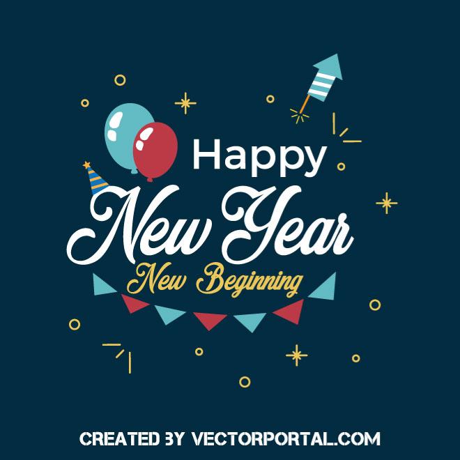 660x660 Happy New Year Vector Poster