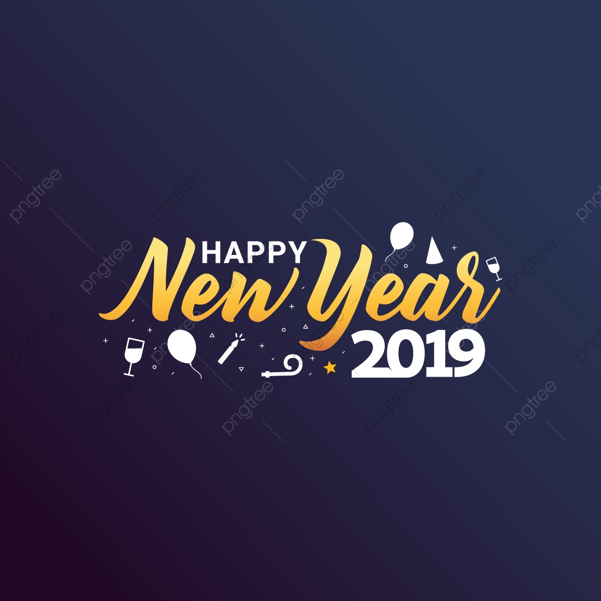 1200x1200 Happy New Year Greeting Card With Trendy Background
