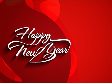 381x283 Happy New Year Text With Holiday Background Vector Free Download