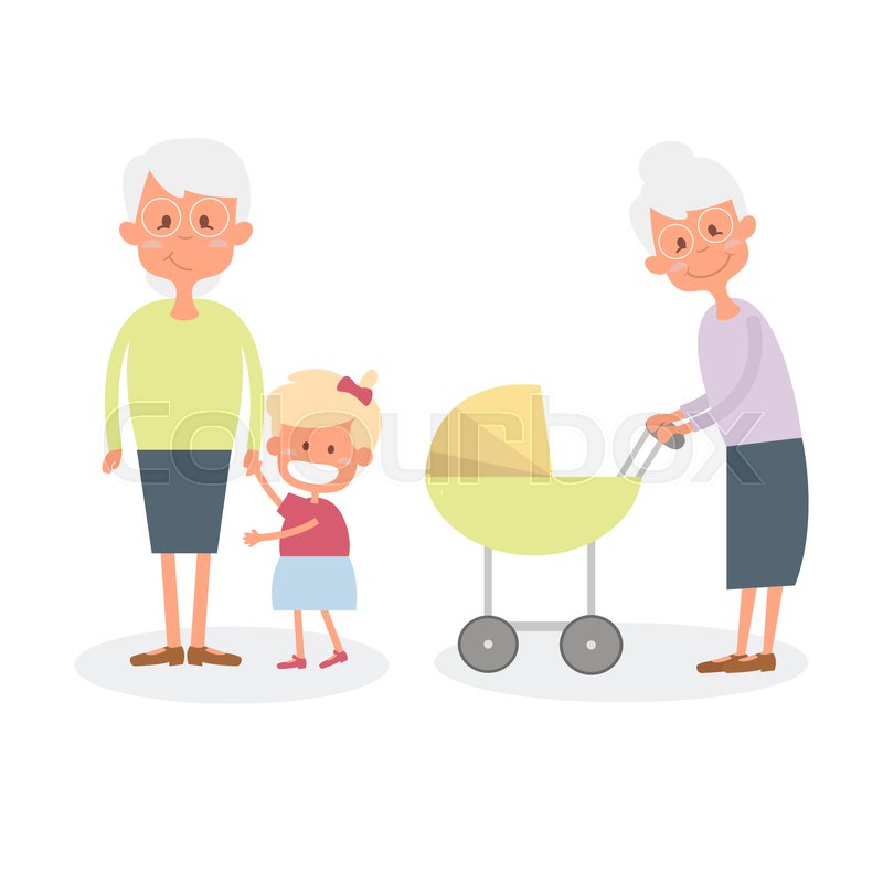 Happy Grandmother With Grandchildren Stock Vector Colourbox 800x800 Happy Grandmother With Grandchildren Stock Vector Colourbox