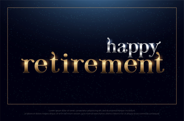 Happy Retirement Party Silver And Golden On Blue Background Vector 626x413 Happy Retirement Party Silver And Golden On Blue Background Vector