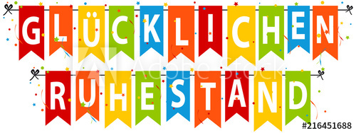 German Party Flags Happy Retirement 500x188 German Party Flags Happy Retirement