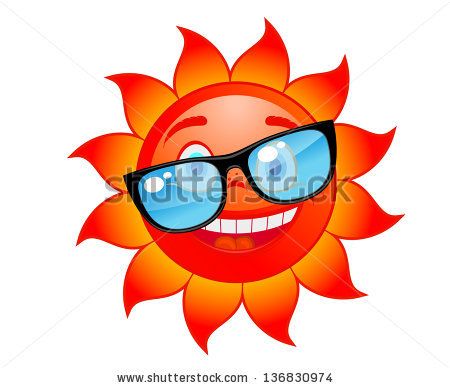 450x388 Happy Red And Hot Sun In Sunglasses Cartoons Happy Sun