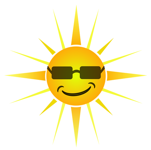 500x498 Cool Happy Sun Vector Image