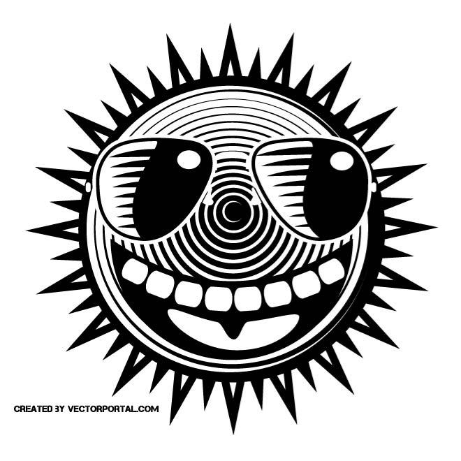 660x660 Happy Sun Vector Image