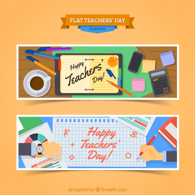 626x626 Banners For A Happy Teacher's Day Vector Free Download