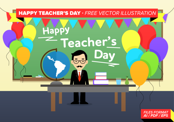 700x490 Happy Teacher's Day Vector Illustration