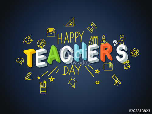 500x375 Happy Teachers Day Vector Illustration Stock Image And Royalty