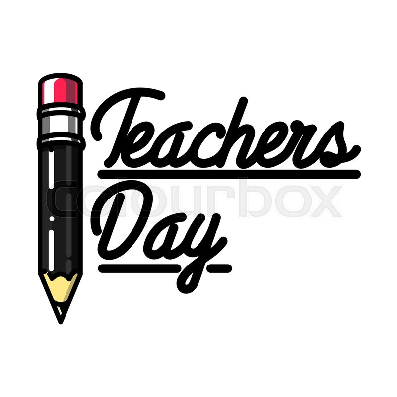 800x800 Color Vintage Teachers Day Emblem Stock Vector Colourbox