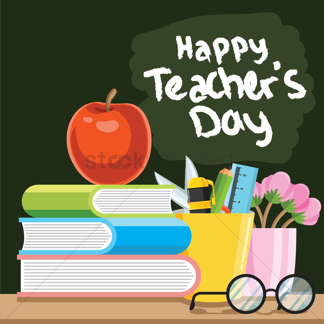 1300x1300 Happy Teacher's Day Design Vector Image
