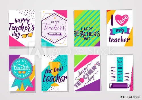 500x354 Vector Illustration Of Color Happy Teachers Day Lettering