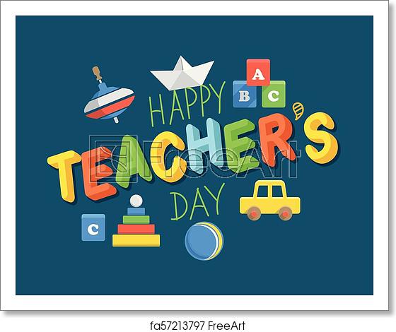 560x470 Free Art Print Of Happy Teachers Day Vector Illustration