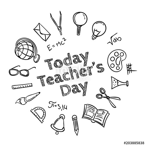 500x500 Greeting Card, Frame Or Poster To Happy Teacher's Day Vector