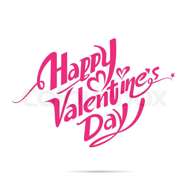 800x800 Happy Valentine Day Calligraphy Font Stock Vector Colourbox