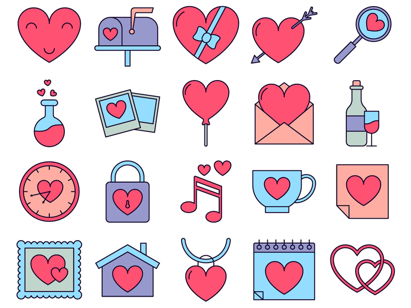 800x600 Happy Valentines Day Vector Free Icon Set