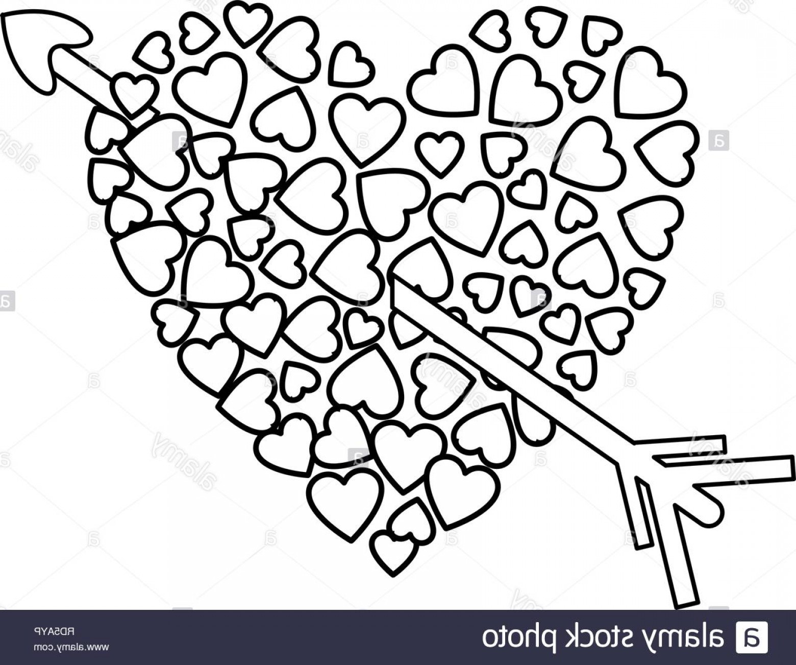 1560x1302 Hearts With Arrow Love Happy Valentines Day Vector Illustration