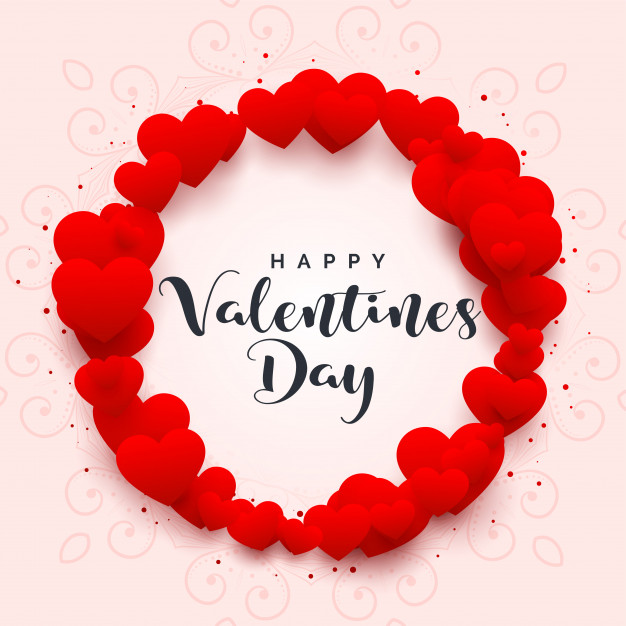 626x626 Hearts Frame For Happy Valentines Day Vector Free Download