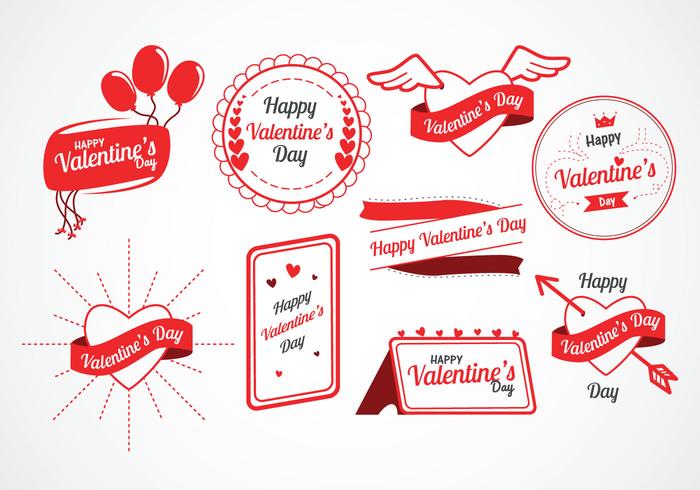 700x490 Valentine's Day Vector Labels
