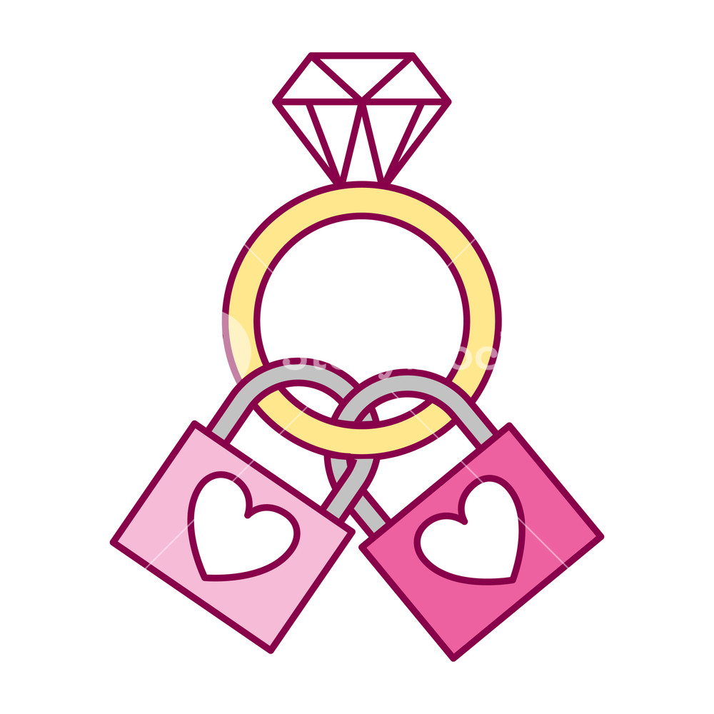 1000x1000 Wedding Ring And Padlocks Love Happy Valentines Day Vector