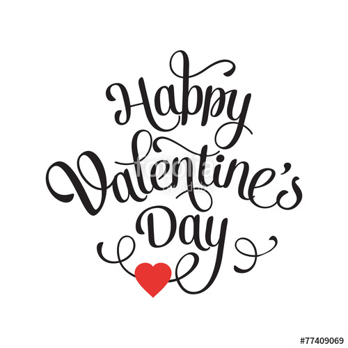 500x500 Happy Valentine's Day Vintage Card With Lettering Stock Image