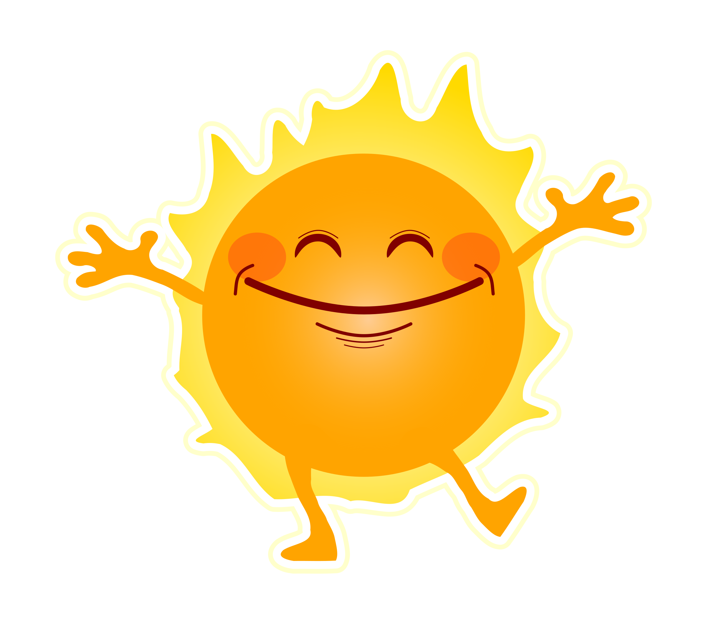 2400x2092 Happy Sunshine Vector Clipart Image