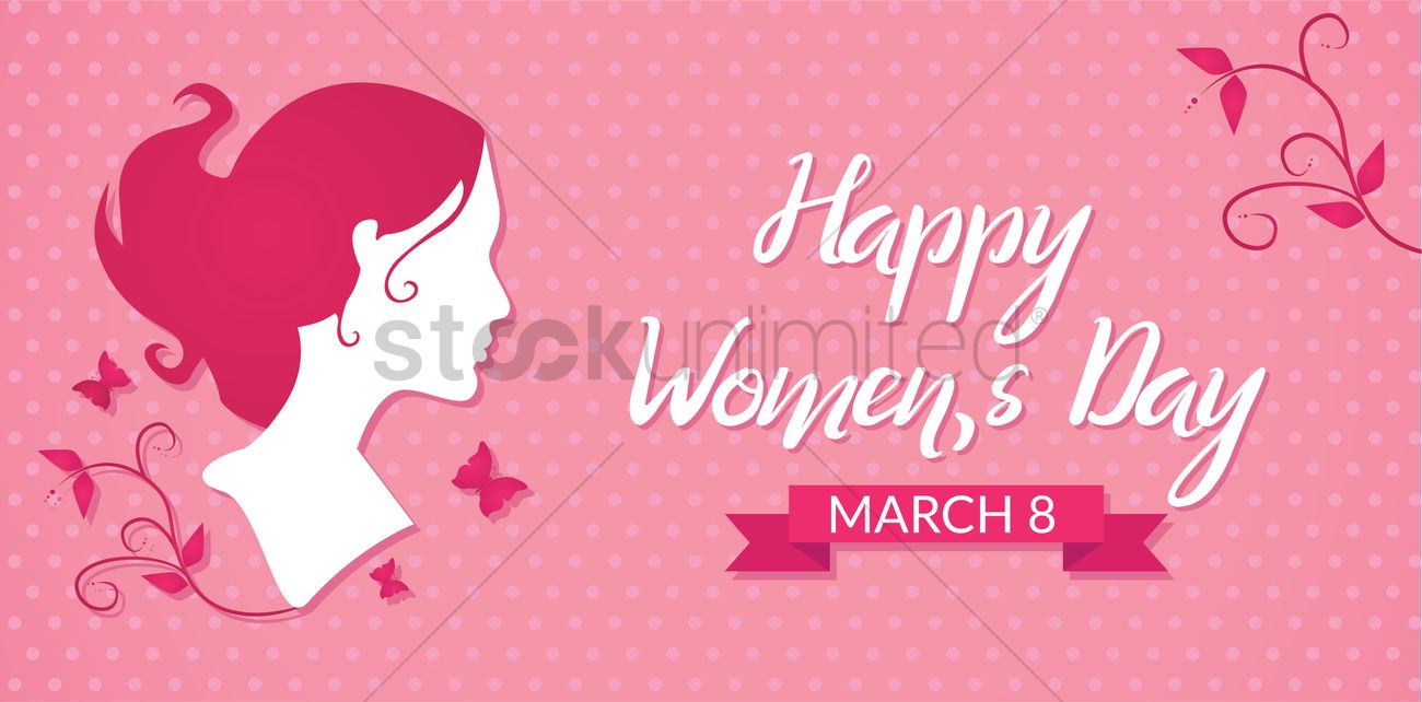 1300x642 Happy Women's Day Vector Image