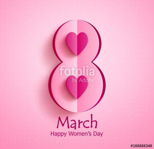 500x485 Happy Women's Day Vector Banner Design With March Text And Paper