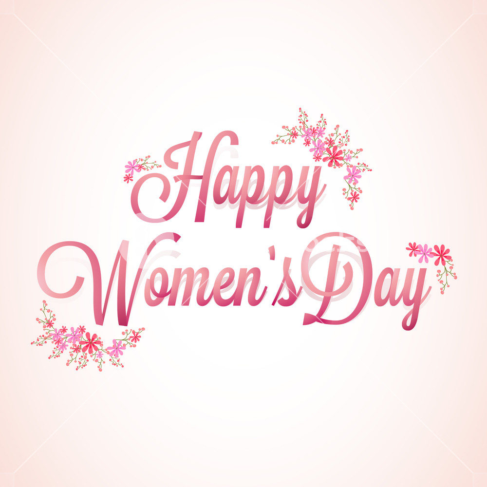 1000x1000 Flowers Decorated Text Happy Women's Day On Shiny Background