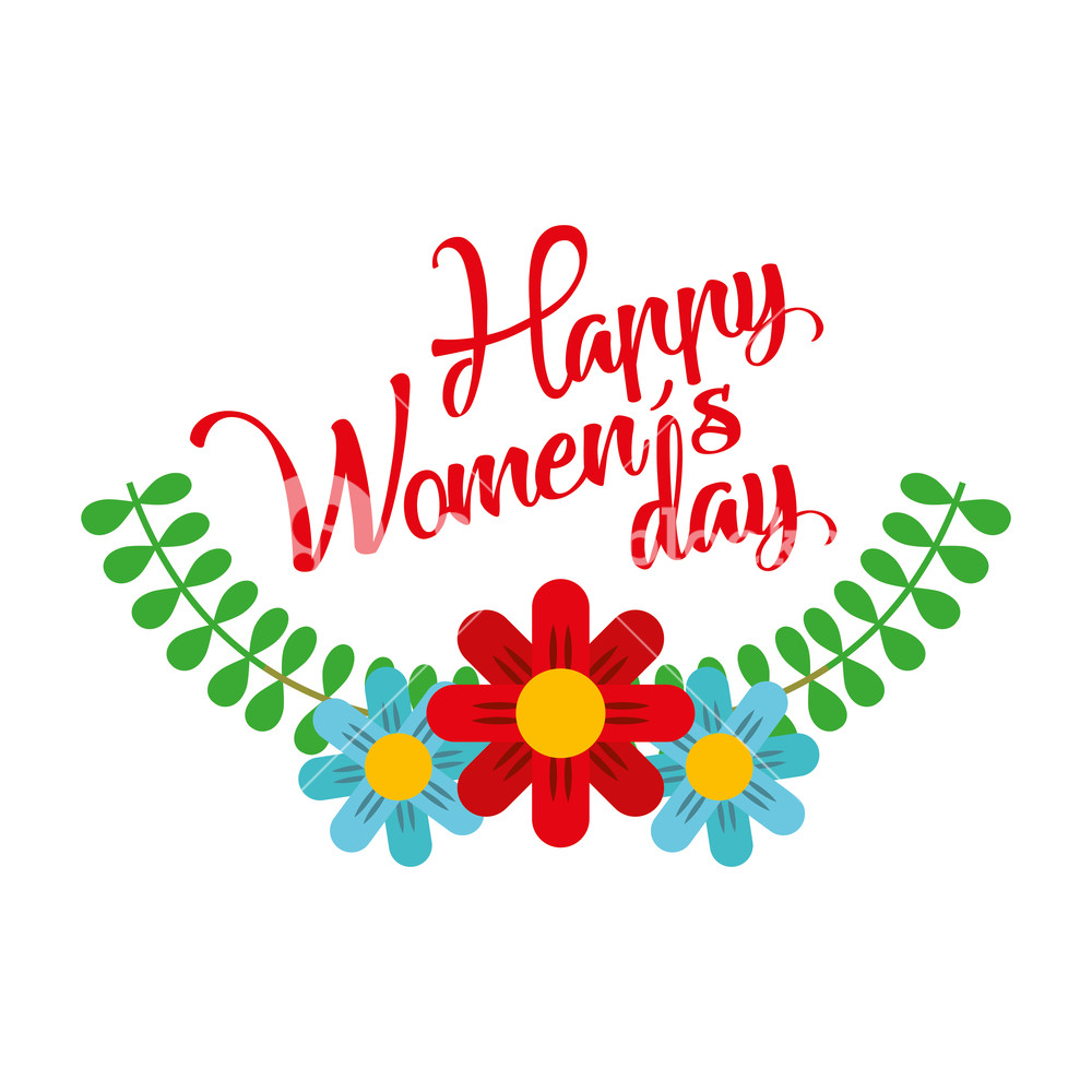 1000x1000 Dasiy Flowers Decoration Leaves Happy Womens Day Vector