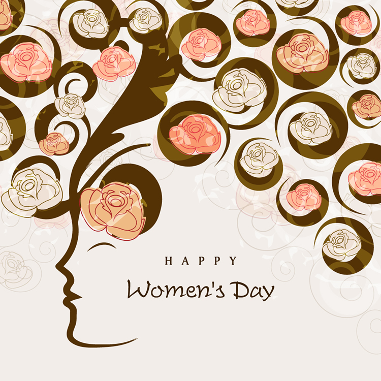750x750 Happy Women's Day Free Vector Graphic Download