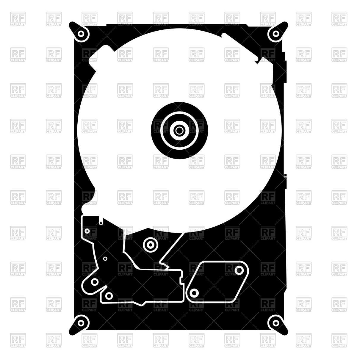 1200x1200 Hard Drive Disk Black Color Icon Vector Image Of Technology