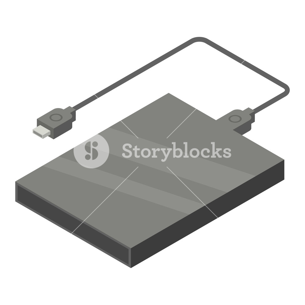 1000x1000 Portable Hard Drive Icon Isometric Of Portable Hard Drive Vector
