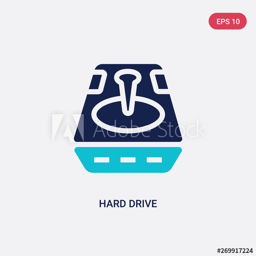 500x500 Two Color Hard Drive Vector Icon From Big Data Concept Isolated