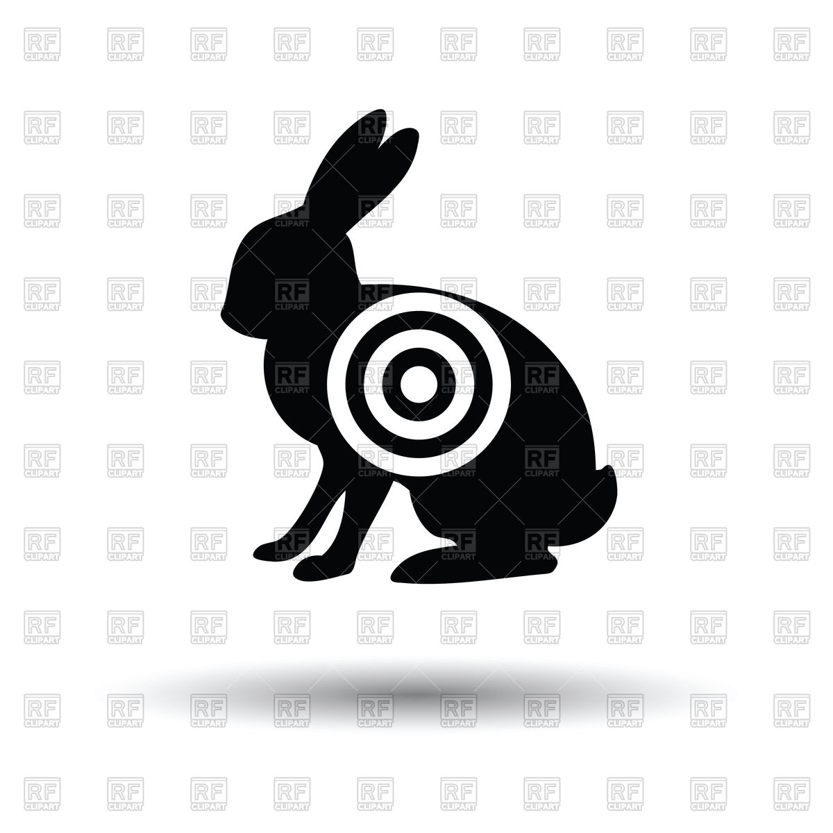 1200x1200 Hare Silhouette With Target Icon With Shadow Design Vector Image