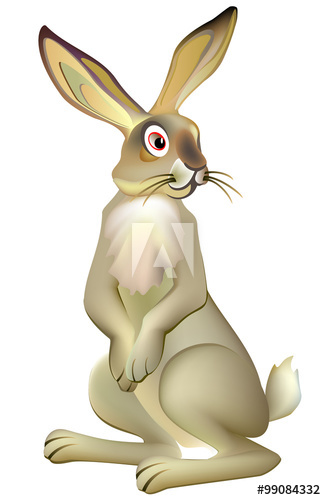 326x500 Illustration Of Hare, Vector Cartoon Image