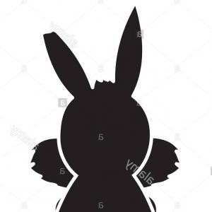 300x300 Photostock Vector Contour Rabbit Ink Drawing Front And Back View