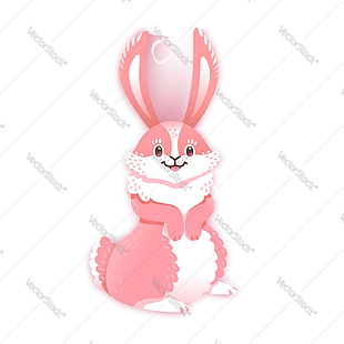 310x310 Smiling Cartoon Rabbit Funny Bunny Cute Hare Vector