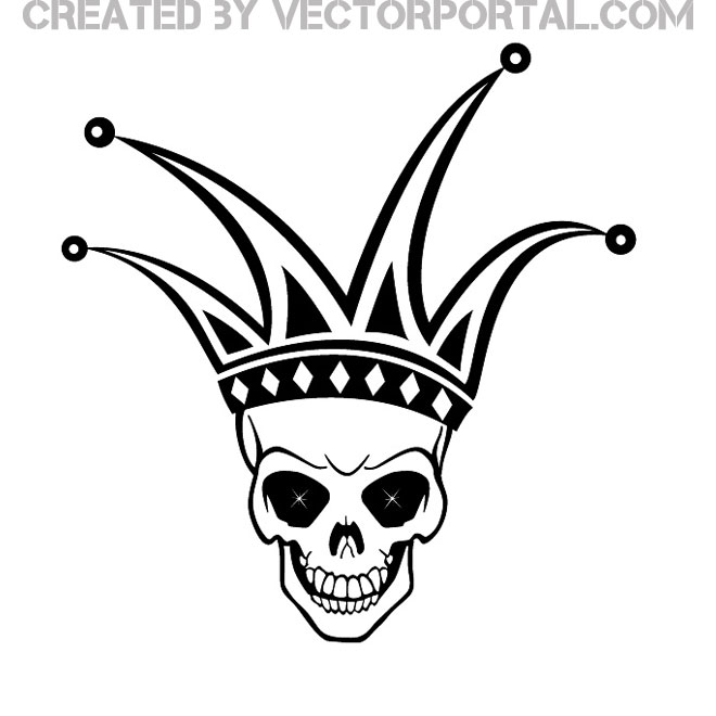 Skull Harlequin Vector Image 660x660 Skull Harlequin Vector Image