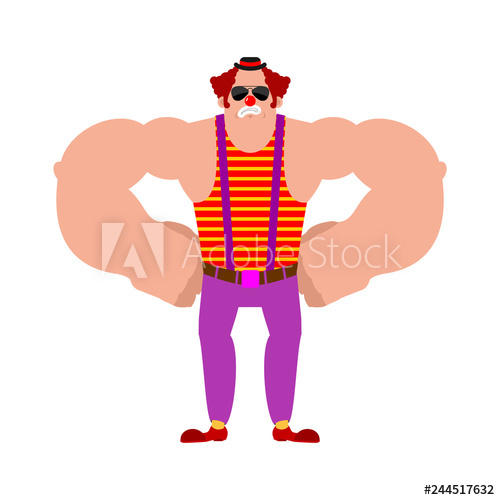 Strong Clown Serious Funnyman Powerful Harlequin Vector 500x500 Strong Clown Serious Funnyman Powerful Harlequin Vector