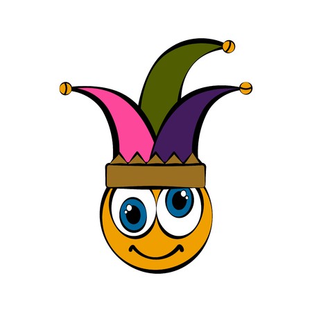 Cute Harlequin Face Cartoon April Fool Day Vector Illustration 450x450 Cute Harlequin Face Cartoon April Fool Day Vector Illustration