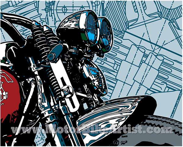 600x482 Harley Davidson Knucklehead Motorcycle Vector Art On Wacom Gallery