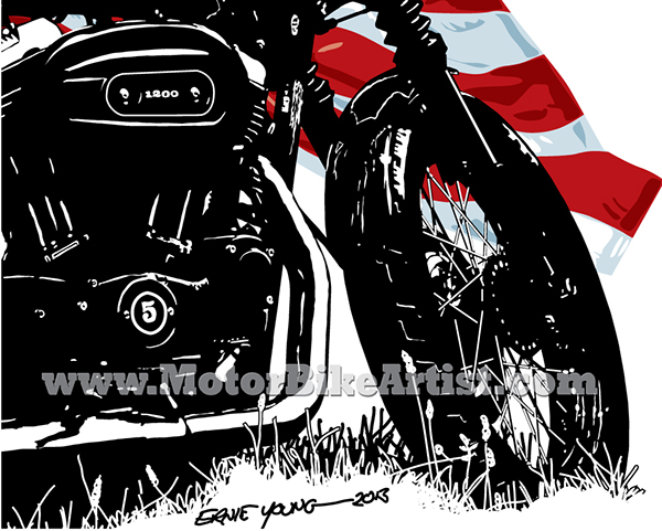 600x481 Harley Davidson Sportster Motorcycle Vector Artwork On Wacom Gallery