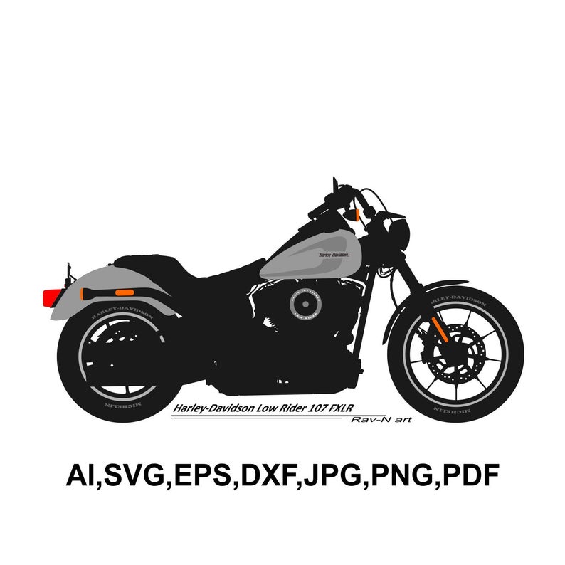 794x794 Harley Davidson Low Rider Fxlr Motorcycle Vector Laser Etsy