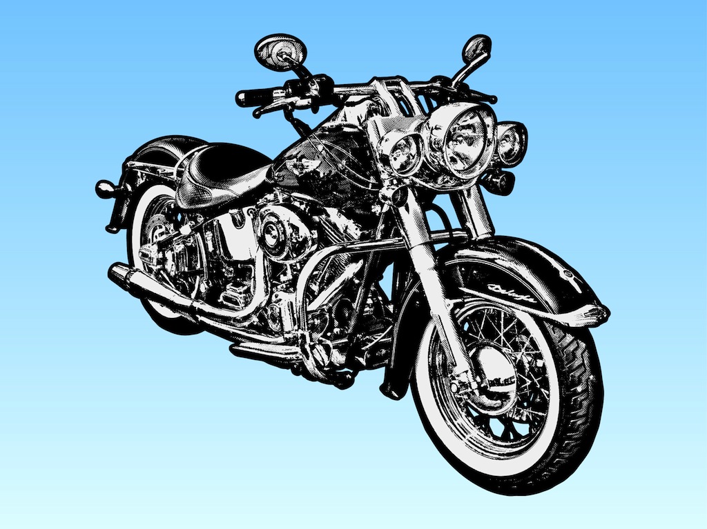 1024x767 Harley Davidson Motorcycle Vector Art Graphics