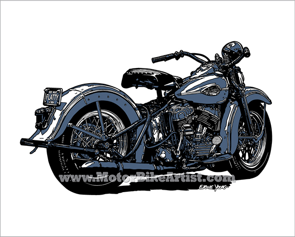 600x481 Harley Davidson Flathead Vintage Motorcycle Vector Art On Wacom