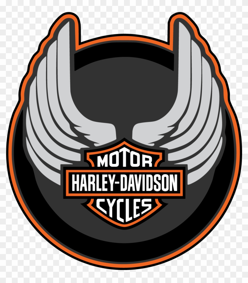 840x958 Harley Davidson Wings Round Logo Vector Decal Free